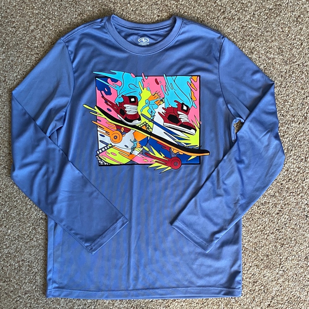 Athletic Works Blue Graphic Kids Shirt